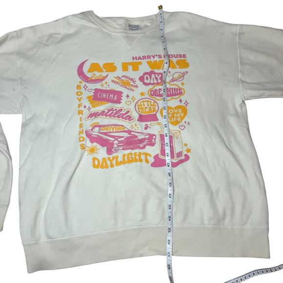 Harry’s House Sweatshirt Beige As It Was Crewneck Graphic Pullover Size Large - Picture 11 of 12